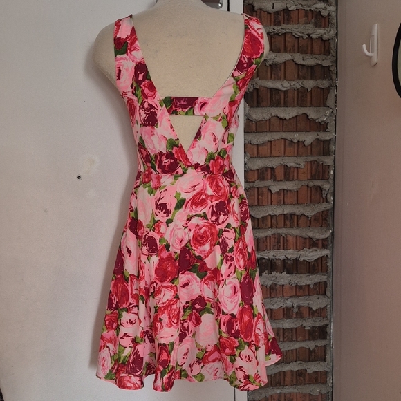 Betsey Johnson Dresses & Skirts - Betsey Johnson Floral Semi Backless Dress Lined Size 6